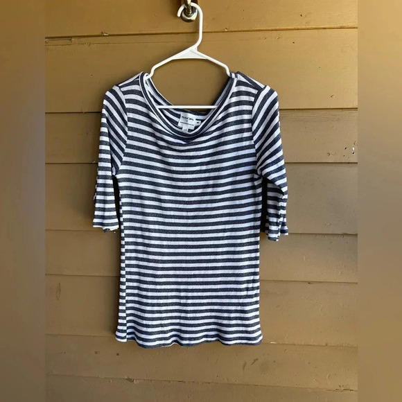Michael Stars by Anthropologie Stripes Crewneck 3/4  Long Sleeve Blouse - Sz M/L - Picture 1 of 4